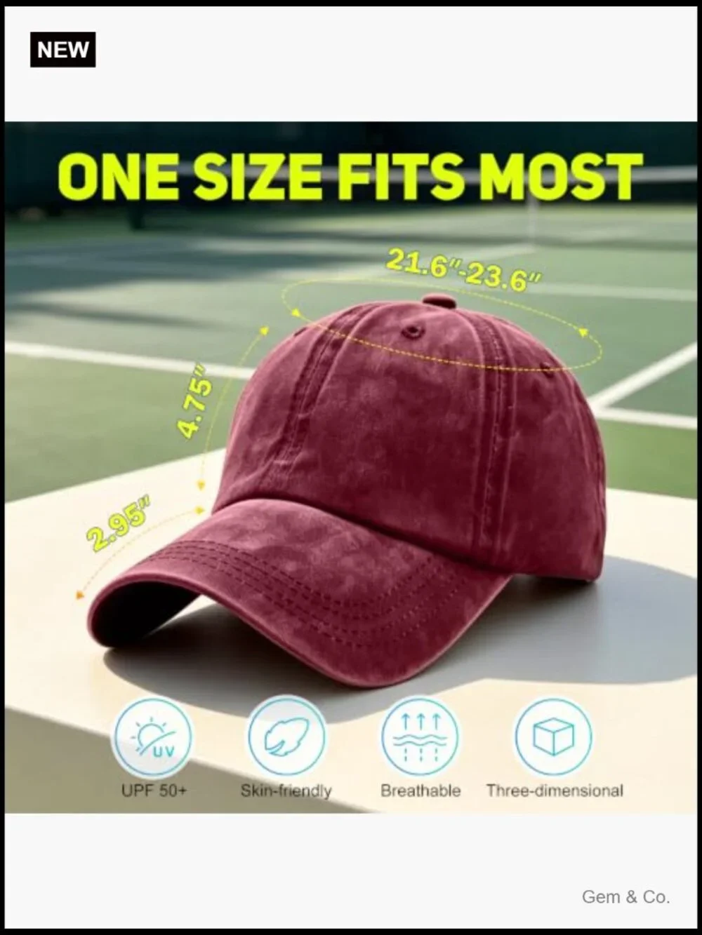 Vintage Washed Distressed Baseball Cap with Ponytail Hole Sport Golf Hat